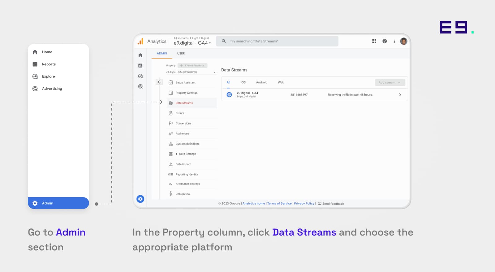 Set up data streams